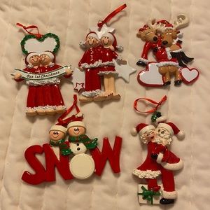 Love couple’s Christmas ornaments free personalization and free gift bag